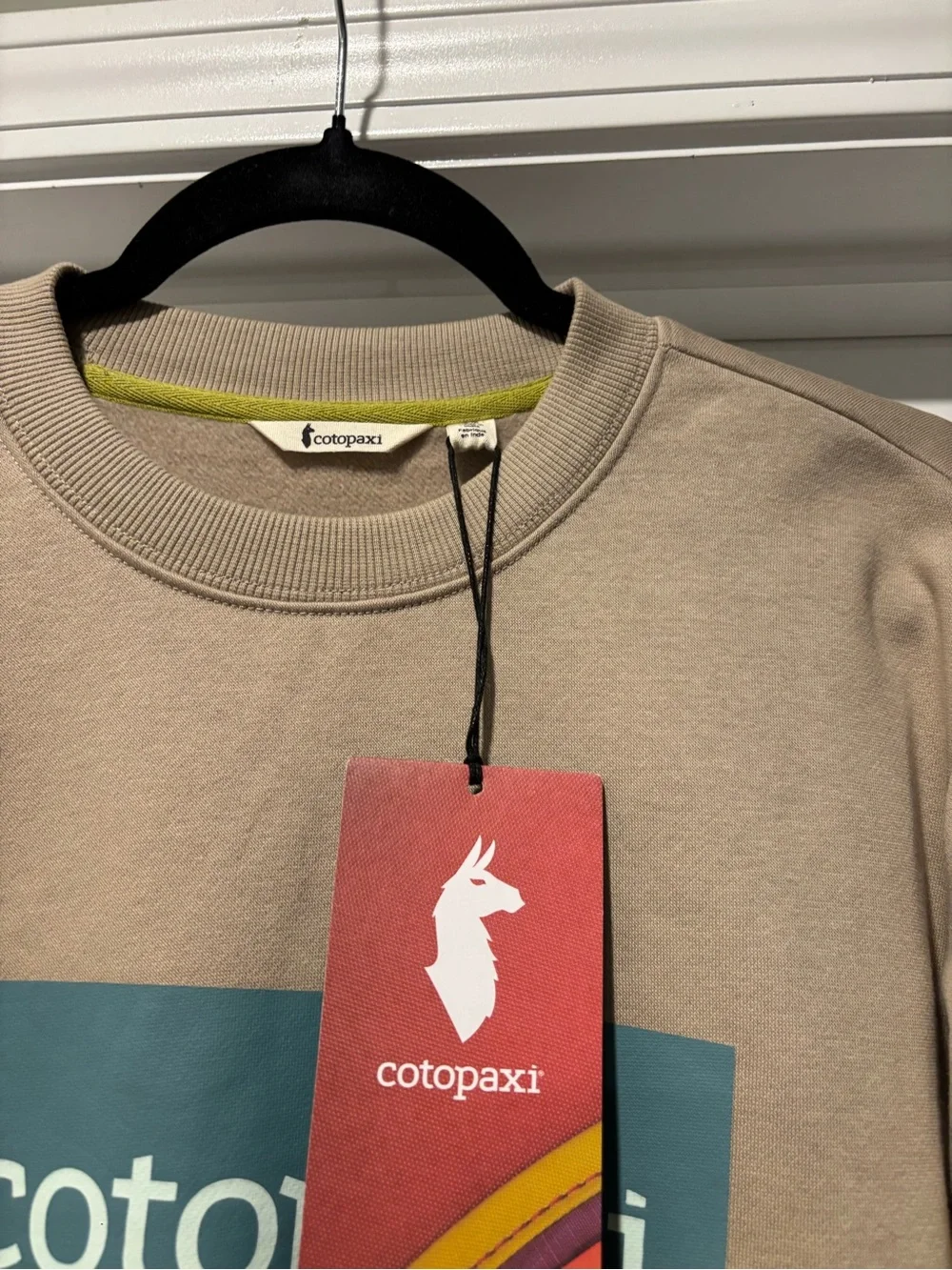NWT Cotopaxi Icon Crew Sweatshirt-Pebble Men’s Small Cream and Light Blue